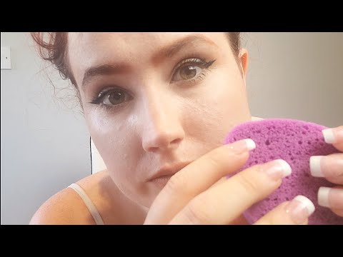 ASMR aggressively doing your skin care (real camera touching, spit painting)