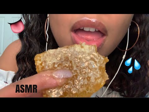 ASMR | Eating Raw Honeycomb 🍯 Sticky Mouth Sounds
