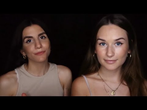 ASMR With My Friend 🔥 Guess The Trigger With Us - Tapping Scratching Whispering Relax Girls german