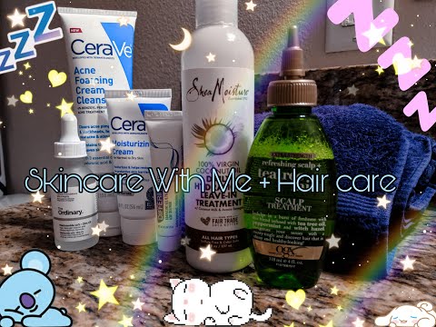 SKINCARE WITH ME + HAIR CARE (NO TALKING)
