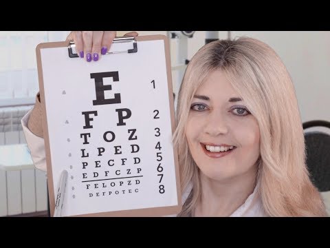 ASMR Doctor Eye Exam after Surgery - Follow the Light, Eye Drops, Reading Charts, Personal Attention