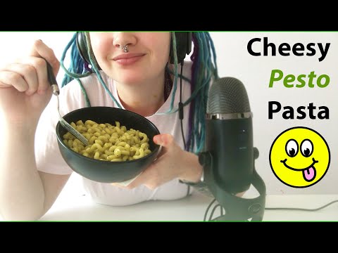 ASMR CHEESY 🧀 Pesto Pasta 😋 Gooey Mouth Sounds 👄