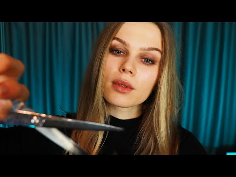 ASMR Relaxing Men's Haircut and Shaving ft. Alisa.  Personal Attention