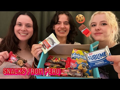 ASMR Trying snacks from PERU! 🍫 (TryTreats box)