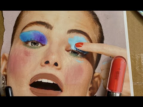 ASMR Applying Makeup to Magazines