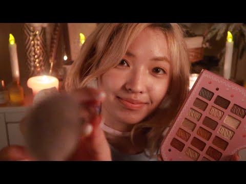 ASMR💄Chit-Chatting Friend Does Your Makeup (layered sounds, whisper, personal attention)