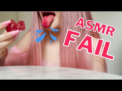 ASMR Eating Pink Teddy bear Ice *COMPLETE FAIL!*