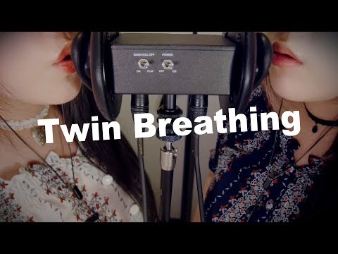 ASMR Twin Breathing & Ear Sucking with Blowing 😂쌍둥이의 숨결