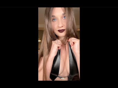 New Sexy ASMR g/f role play, Relaxing Kisses and Sounds of My Leather Top & Shorts (short version)