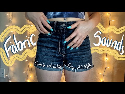 ASMR Fabric Sounds | Jean Shorts Edition (collab w/ @Julia Paige ASMR)💛💛💛