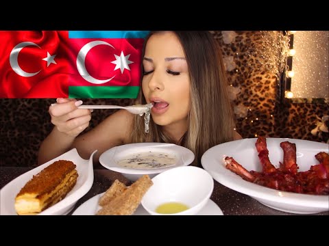 AZERBAYCAN YEMEKLERİNİ DENEDİM🇦🇿|  BOL SOHBETLİ |  TÜRKÇE ASMR |  EATING SOUNDS
