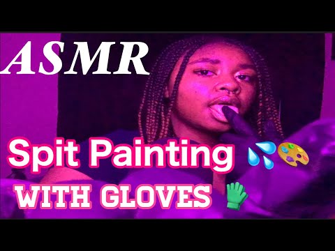 ASMR Spit Painting 💦🎨 With Gloves 🧤#asmr