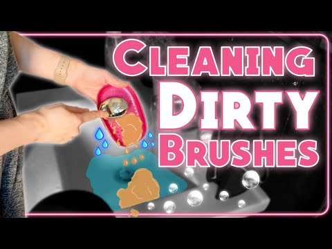 [ASMR] Cleaning Makeup Brushes | Makeup Brush cleaning | Washing makeup brushes sounds l!! 💦