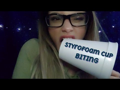 ASMR | Biting Styrofoam Cup (+ Tapping & Tearing ) | ilegna ASMR