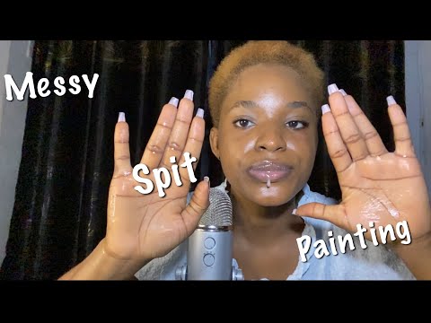 ASMR MESSY SPIT PAINTING! Mouth Sounds| Without Gloves 🅱️