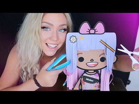 ASMR | You've NEVER seen HAIR LIKE THIS! ( Detailed Unboxing / Paper Hair Cut and Styling Toca Boca)