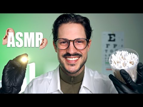 ASMR Realistic Detailed Ear Doctor Exam (Cleaning, Hearing Test, Cranial Lights) Binaural Whispering