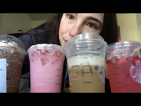 ASMR| Trying DIFFERENT Starbucks Drinks