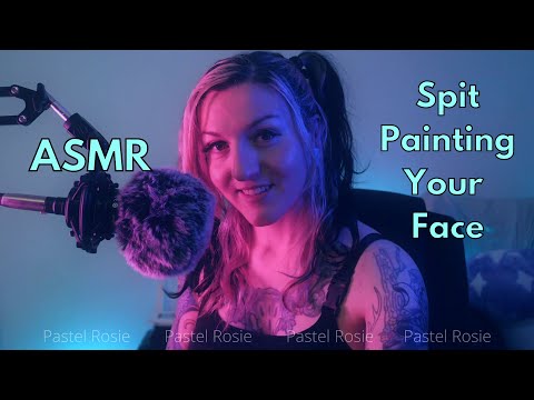 ASMR Spit Painting Your Face ✨ Mouth Sounds Triggers and Personal Attention ✨ PASTEL ROSIE