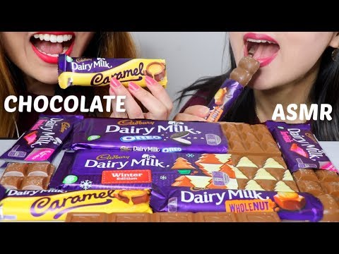 ASMR CADBURY DAIRY MILK CHOCOLATES 초콜릿 리얼사운드 먹방 チョコレートcoklat चॉकलेट | Kim&Liz ASMR