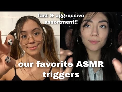 my favorite fast & aggressive ASMR triggers ft. lofiluvasmr (tapping, gripping, lights, hand sounds)