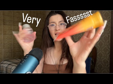 Asmr 100 fasssst triggers in 10 minutes 💤 FAST TRIGGERS BUT NOT AGGRESSIVE 😼Asmr no talking 🤫