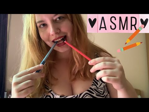 ASMR | Pencil Noms ✏️ 😛❤️Biting & Mouth Sounds