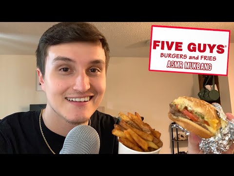 ASMR Five Guys Burger And Fries Mukbang 🍟🍔