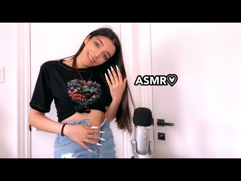 ASMR | DENIM JEAN SHORTS SCRATCHING & PLAYING WITH BELLY BUTTON *tingles for ur ears* RELAXATION💛💙