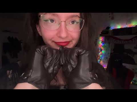 Lofi ASMR | Hand movements with leather gloves & some mouth sounds