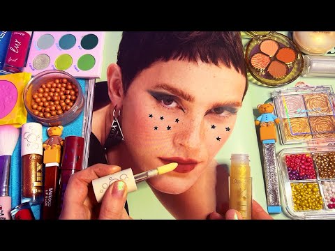 ASMR Applying Makeup to Magazines (Whispered)
