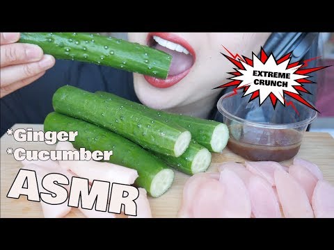 ASMR EXTREME CRUNCHY EATING SOUNDS (NO TALKING) Japanese cucumbers + Ginger | SAS-ASMR