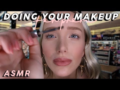 ASMR Doing Your Prom Makeup Whispered (Tapping, Mic Brushing, Latex Gloves, Lid Sounds...)