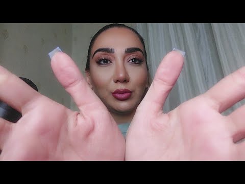 ASMR close up hand movements ~ mouth sounds