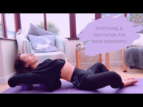 Easy movement and meditation | Body Awareness | Propped beginner stretches  | Yoga for back pain 💕
