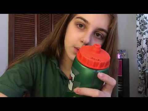 ASMR - fast tapping and scratching on plastic bottles - whispering and lid sounds