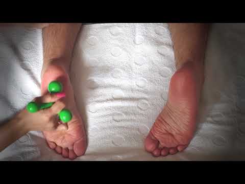 ASMR | Foot massage and tingling tickling with massage tool (Sound of water)