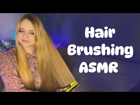 ASMR Brushing Long Natural Hair In Gloves. Body Taping. Hair Over Face.