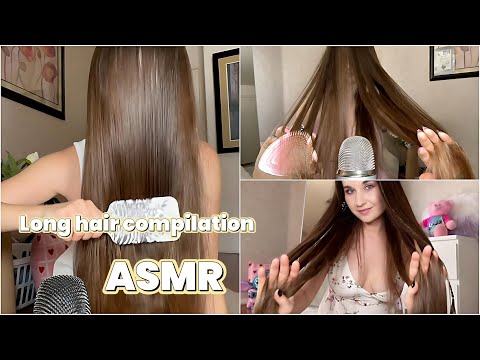 ASMR Compilation: Relaxing Hair Brushing and Playing, no talking