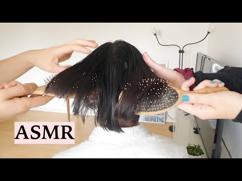 ASMR 3 PEOPLE HAIR PLAY! 💆🏻‍♀️ (Back Tracing, Hair Brushing & Tapping Sounds, No Talking)