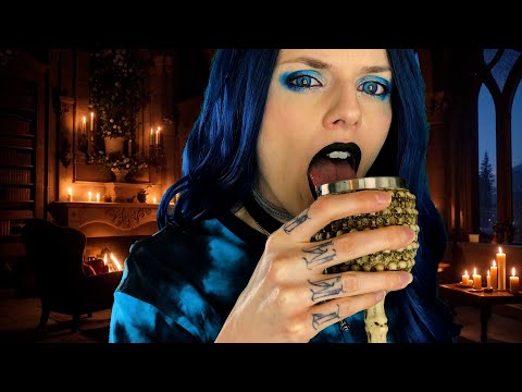 ASMR Vampire First Date PT 2: Bluud Drinking, Feeding, And Fireplace Sounds