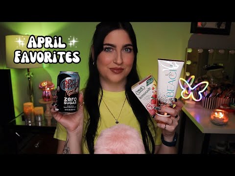 ASMR | April Favorites 💚 (Whispers, Tapping, Scratching, & Cardboard Sounds)