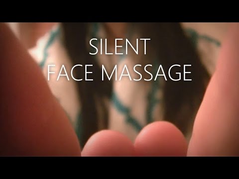 ASMR | Silent Face Massage, Visual Triggers, Hand Movements (long!) | Optional 3D BGM: Rain Sounds