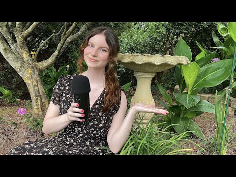 ASMR In Nature 🌿🌸 (Tapping, Scratching, Water Sounds, & Bird Chirping)