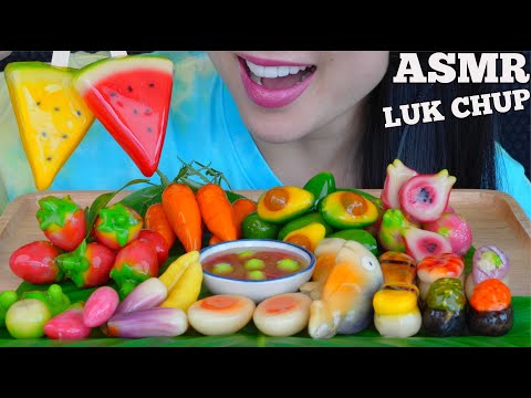 ASMR THAI DESSERT ขนมลูกชุบ *LUKCHUP (SOFT RELAXING EATING SOUNDS) LIGHT WHISPERS | SAS-ASMR