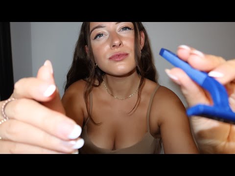 ASMR flirty mens shave roleplay 🪒 shaving cream, cutting sounds, face touching, personal attention
