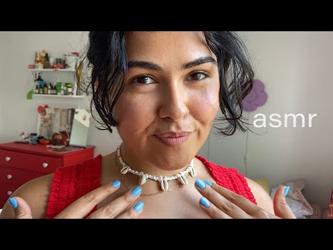 ASMR| Collar bone tapping and fluffy mic triggers!