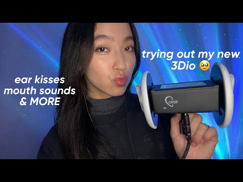 ASMR Testing my 3Dio Mic w Ear Kisses Mouth Sounds & a Tingly Sound Assortment (Whispered Rambling)
