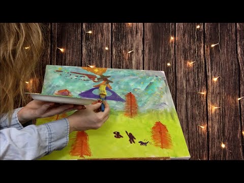 ASMR BINAURAL PAINTING ON CANVAS | Just Sounds