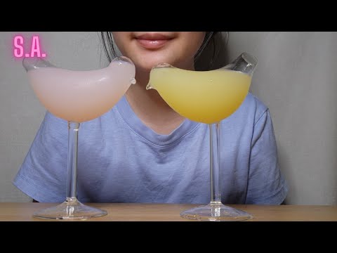 Asmr | Yogo Strawberry & Mango Aloe Vera Bird Glass Drinking Sound